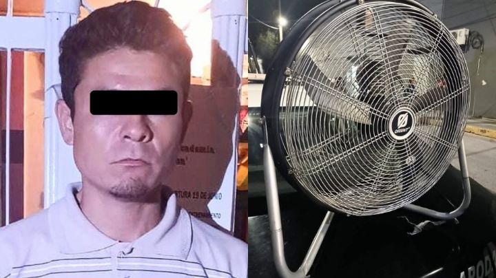 Sorprenden a hombre robando un abanico de una escuela en Apodaca y lo detienen
