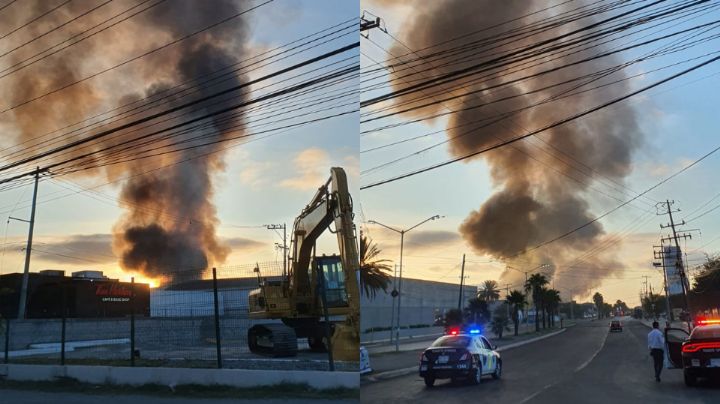 Se incendian tarimera y bodegas en Apodaca