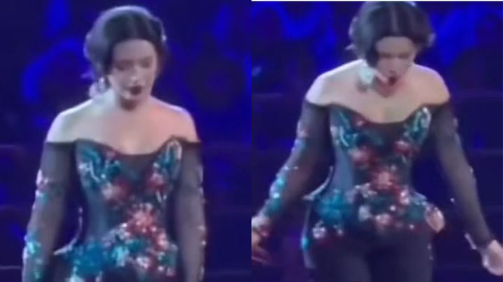 Ángela Aguilar se enoja con fans por no cantar con ella y se baja del escenario
