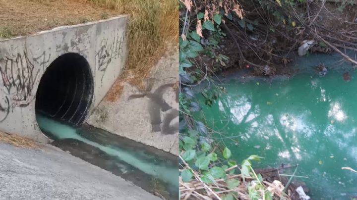Denuncian contaminación en río La Silla por líquido azul