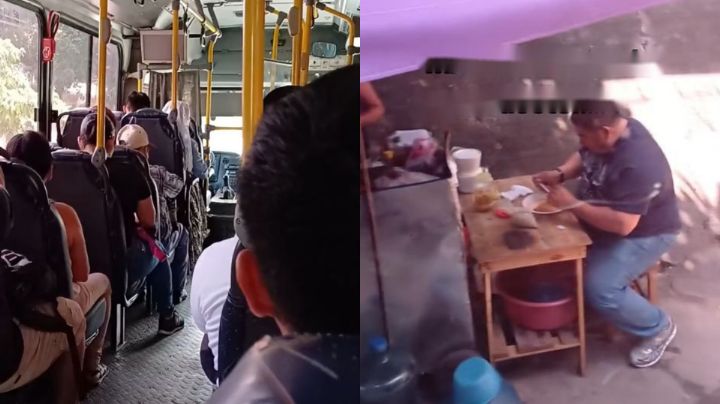 Pasajero exhibe a chofer por bajarse a comer y dejarlos esperando