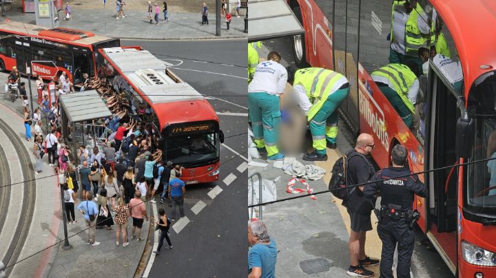Adulto mayor cae de autobús y queda atrapado debajo de el; es salvado por multitud  
