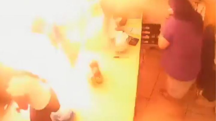 Captan momento exacto de explosión de tanque de gas en tianguis; reportan 10 heridos