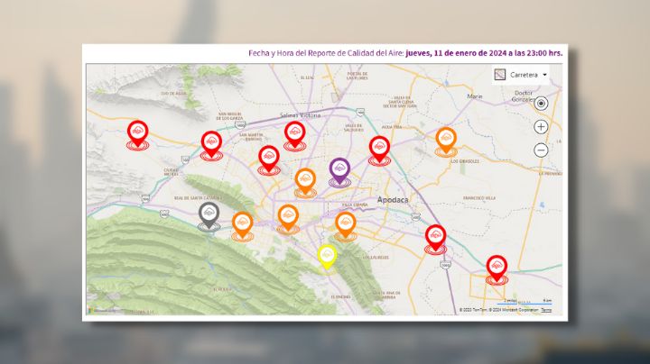 Prevalece aire contaminado durante la noche en Monterrey