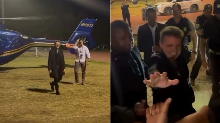 Video: Luis Miguel baja de helicóptero para saludar a fans en República Dominicana 