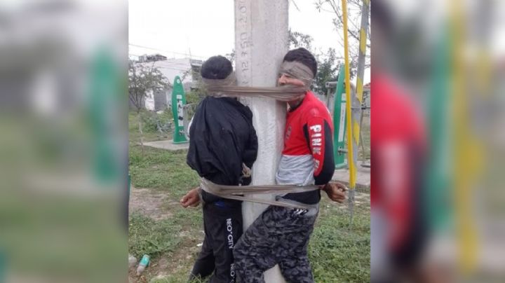 Vecinos atrapan y amarran a poste a 2 ladrones en El Carmen