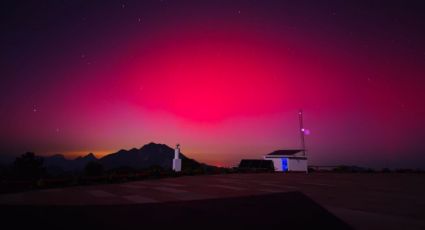 Captan aurora boreal desde el Observatorio de la UANL, en Iturbide