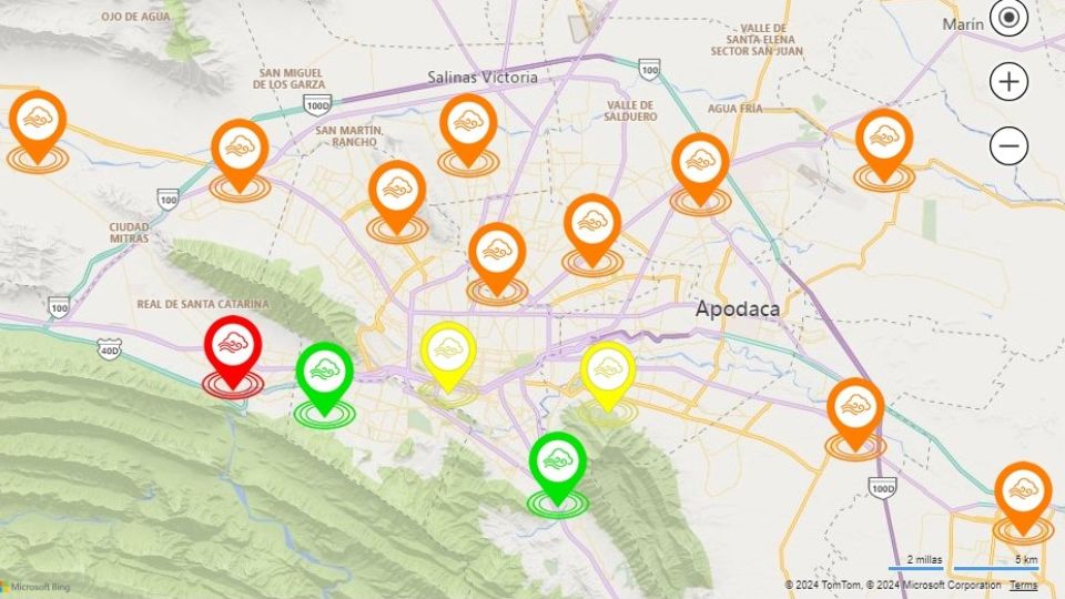 Estaciones de monitoreo ambiental se pintan de naranja