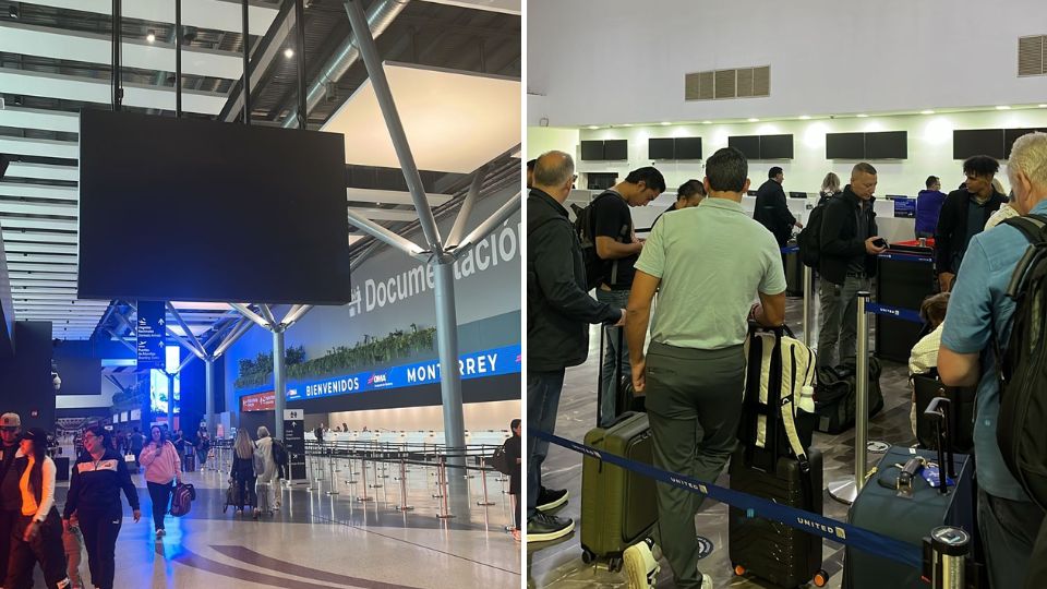 Pantallas en el Aeropuerto Internacional de Monterrey registran fallas