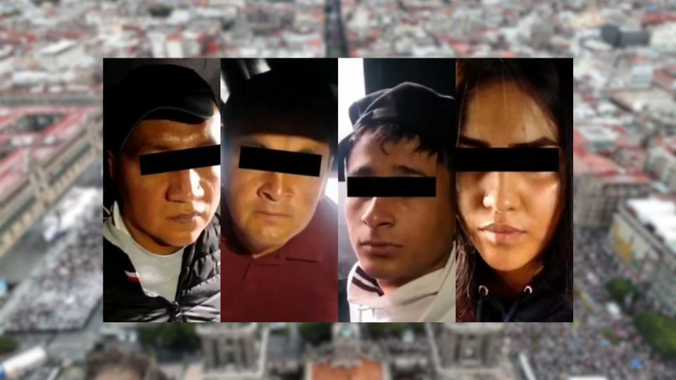 Personas detenidas por robo de celulares en el Zócalo