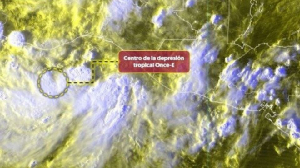 Imagen satelital de la depresión tropical Once-E.