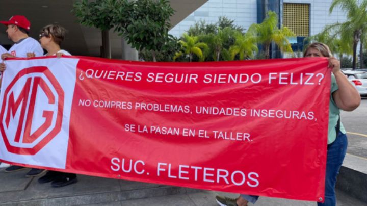 Protestan contra MG Motors por entregar camioneta con falla mecánica y no dar respuesta