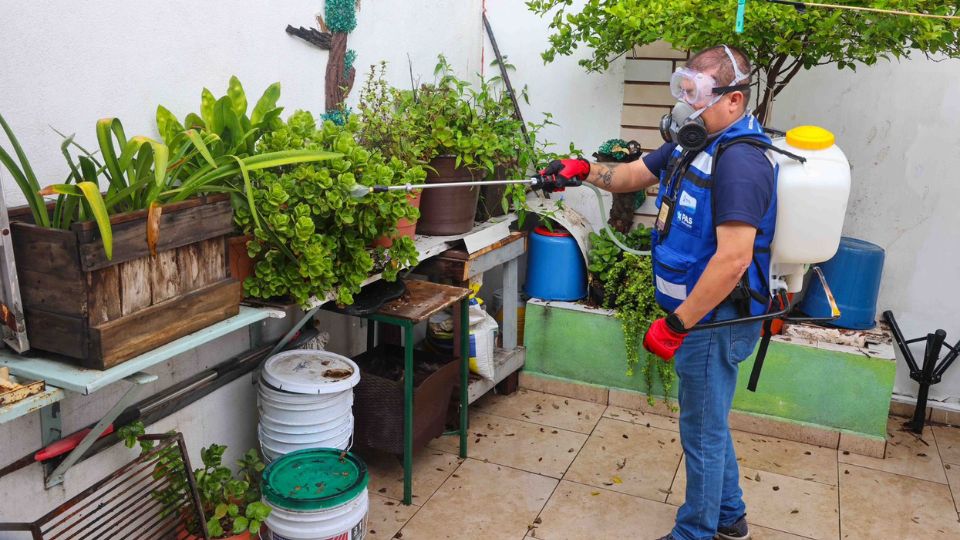 Fumigación contra el dengue en San Nicolás