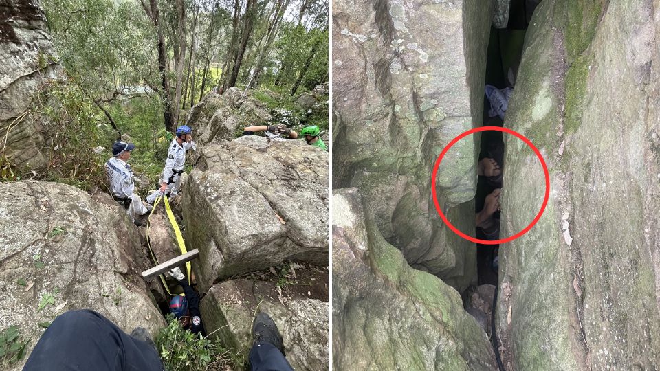 Mujer pierde su celular y queda atorada entre rocas en Nueva Gales del Sur | Facebook / NSW Ambulance