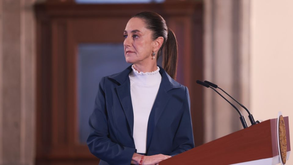 Claudia Sheinbaum, presidenta de México, en rueda de prensa hoy jueves