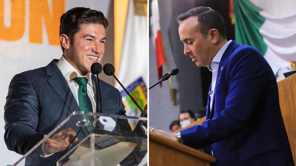 Gobernador Samuel García (der.) y diputado Carlos de la Fuente