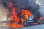 Incendio de tráiler provoca cierre en la autopista Monterrey-Saltillo