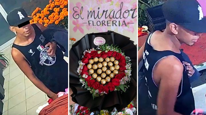 Video: Así fue el robo del ramo de rosas que novia del ladrón presumió en redes