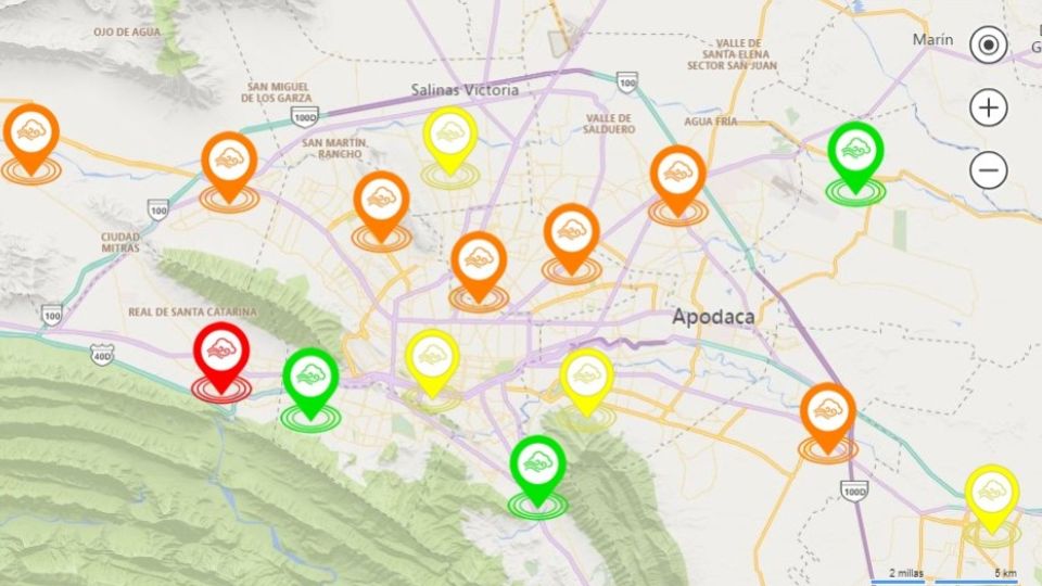 Estaciones de monitoreo ambiental hoy viernes 25 de octubre