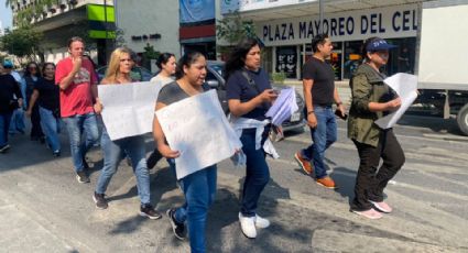 Conductores y repartidores de aplicación se manifiestan contra reforma laboral en Monterrey