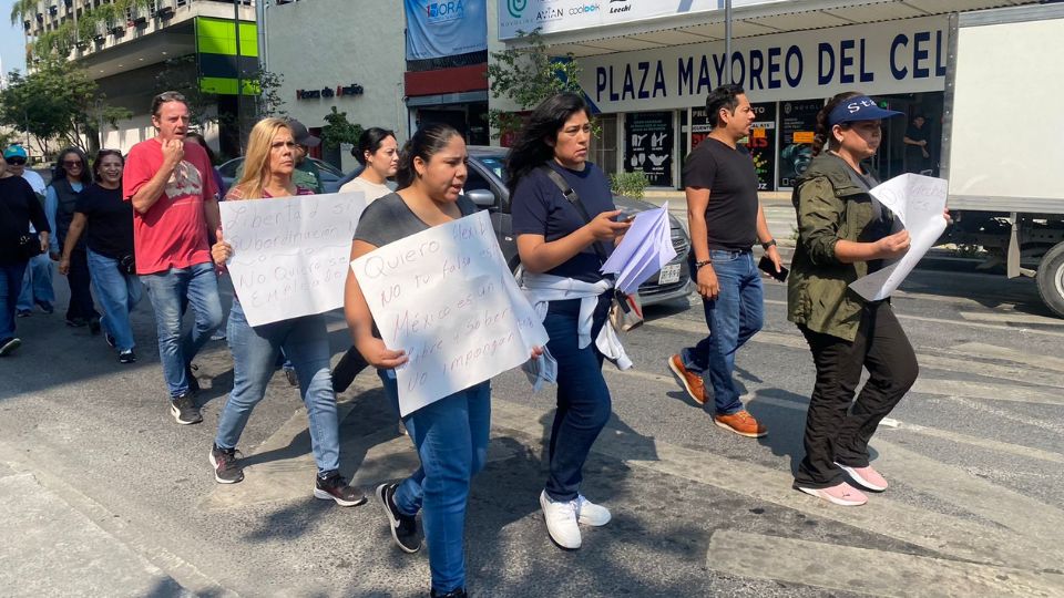 Manifestación de conductores y repartidores de app