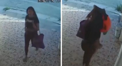 Video: Captan a mujer robando adorno de Halloween en San Nicolás