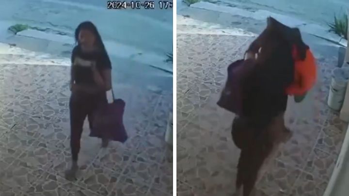 Video: Captan a mujer robando adorno de Halloween en San Nicolás