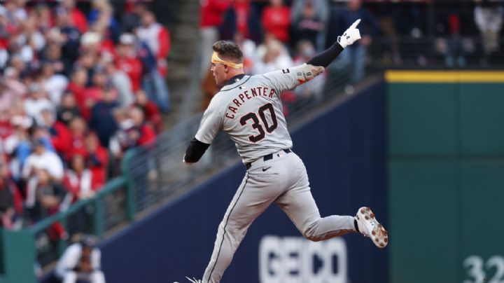 Jonrón de Carpenter en la novena le da el triunfo a Tigers ante Guardians