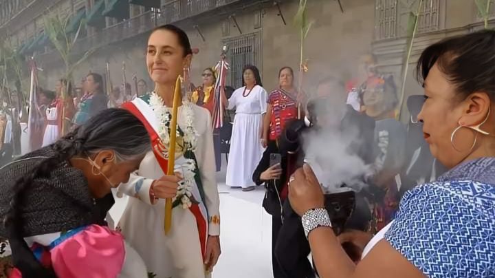 ¿Claudia Sheinbaum incluyó un 'ritual de brujería' en su toma de protesta?