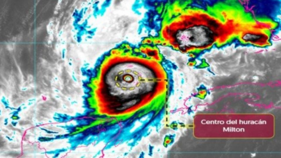 Imagen satelital del huracán Milton.