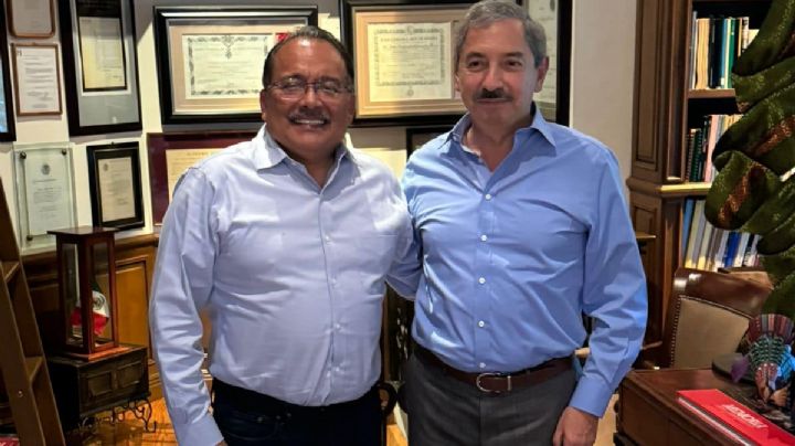 Andrés Mijes se reúne con el exgobernador de NL, Natividad González Parás