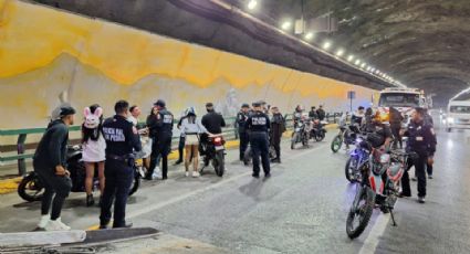 Se llevan 18 motos y 2 carros al corralón durante Rodada del Terror en Monterrey