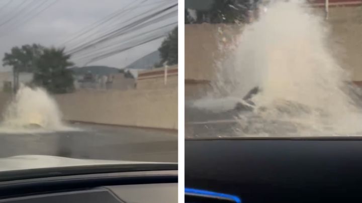 Reportan mega fuga de agua en Monterrey
