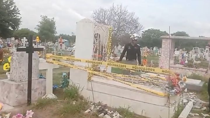 Mausoleo cae encima de mujer y dos menores en panteón de Guadalupe