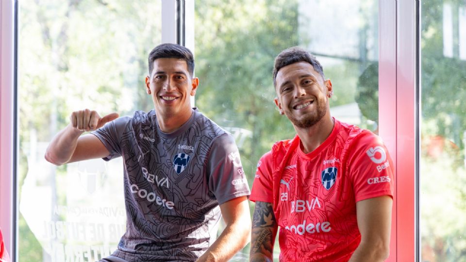 Esteban Andrada y Lucas Ocampos durante una sesión de entrenamiento en el gimnasio de El Barrial