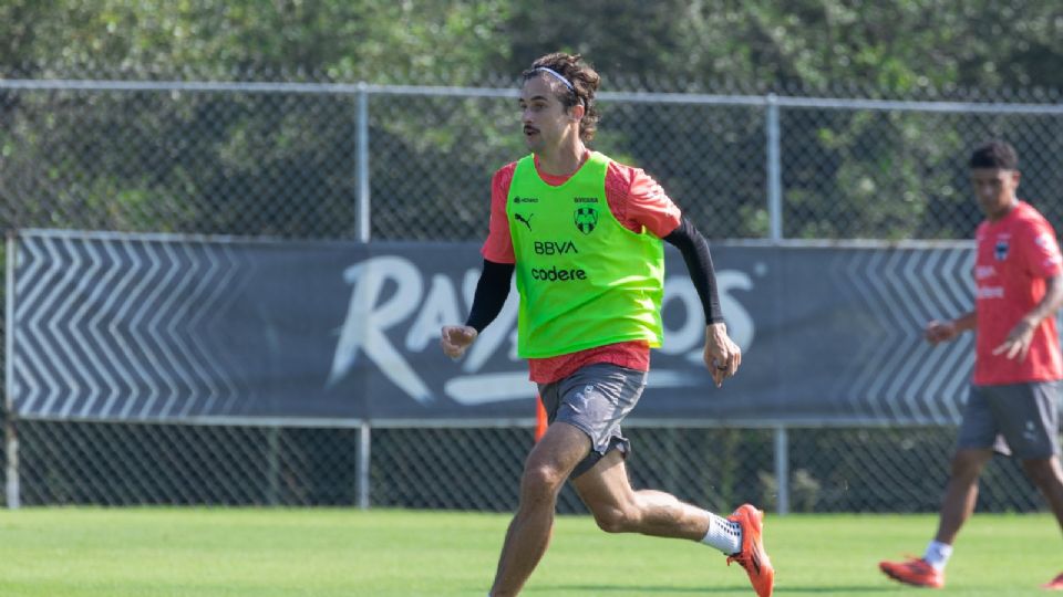 Jordi Cortizo durante un entrenamiento de Rayados en El Barrial