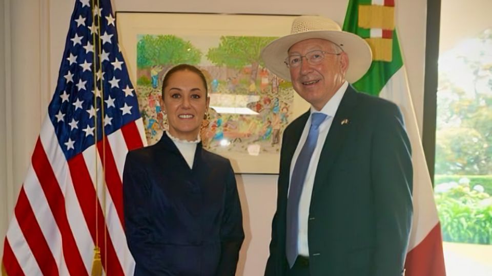 Claudia Sheinbaum, presidenta, y Ken Salazar, embajador de Estados Unidos en México | Facebook / Claudia Sheinbaum