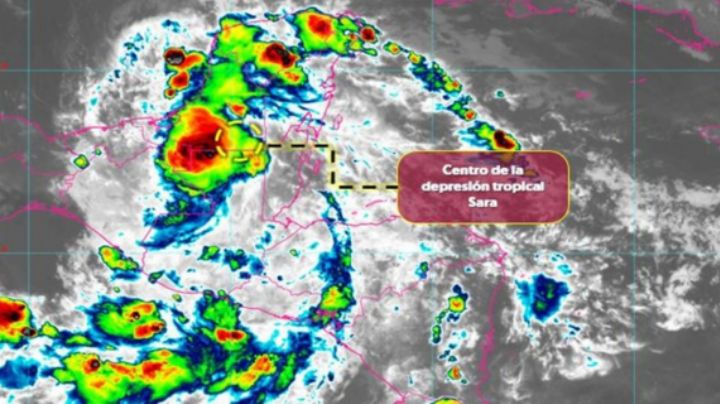 Depresión tropical Sara avanza en México, ¿Qué estados impactará?