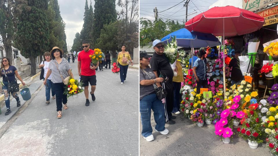 Regios visitan a sus difuntos en el panteón.