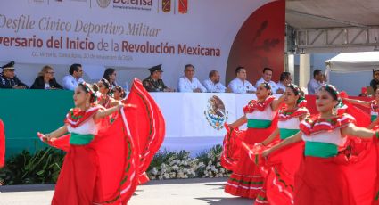 Américo Villarreal encabeza desfile de la Revolución en Tamaulipas