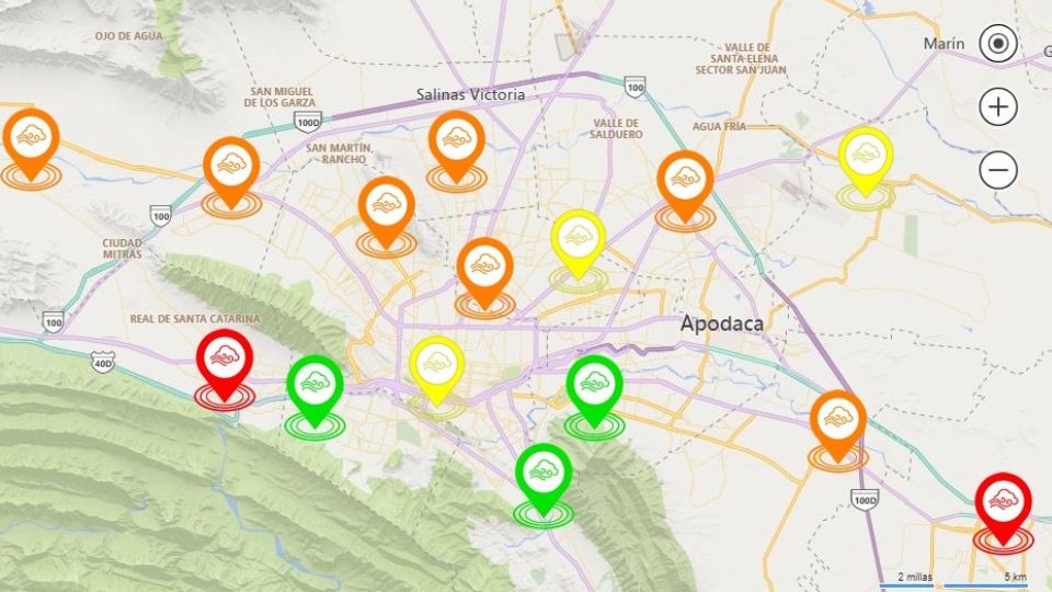 Estaciones de monitoreo de calidad del aire arrojan resultados adversos este jueves