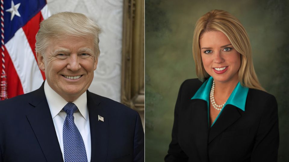 Donald Trump y Pam Bondi.