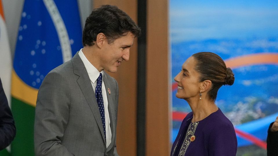 Justin Trudeau y Claudia Sheinbaum.