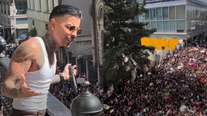 Rauw Alejandro da concierto  gratis en el Centro de CDMX y enloqueció a sus fans