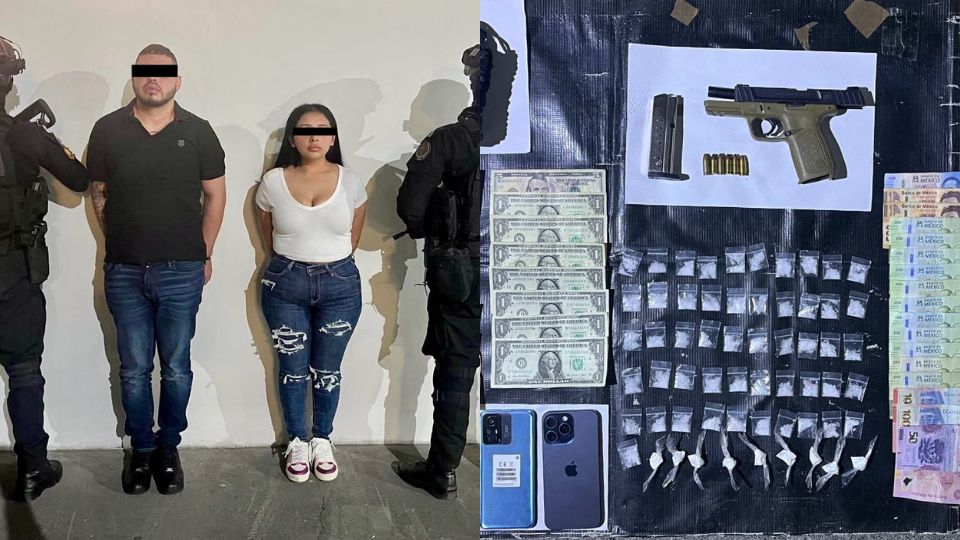 La pareja fue detenida cerca de la intersección de las avenidas Azteca y Morones Prieto, en el municipio de Guadalupe.