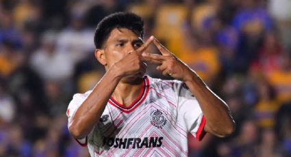 Gallardo celebra su gol ante Tigres con el gesto de "La Adicción"