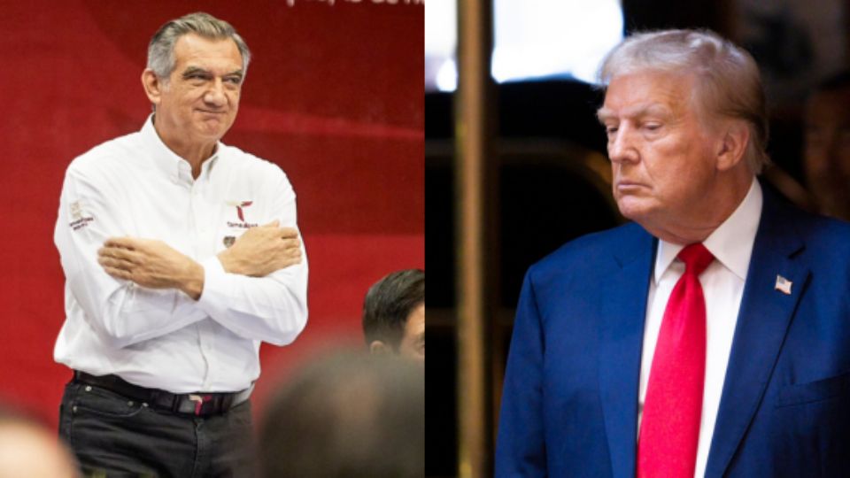 Américo Villarreal, gobernador de Tamaulipas, y Donald Trump, presidente electo de Estados Unidos.