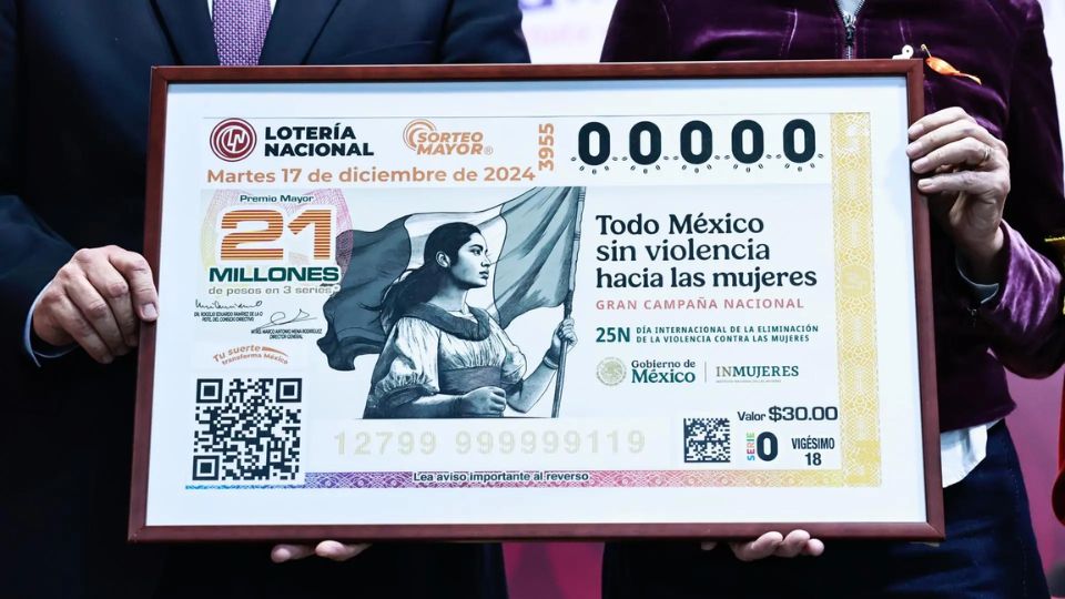 Billete de lotería 'Es tiempo de mujeres'.