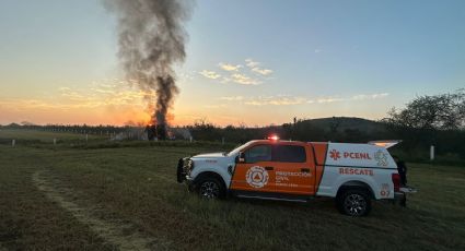 Se incendia tractocamión sobre la autopista a Reynosa