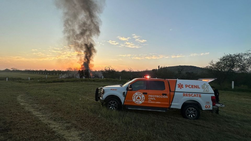 Incendio de tractocamión en los Ramones, Nuevo León